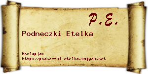 Podneczki Etelka névjegykártya